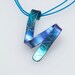 Minimalist Contemporary Necklace, Blue Ribbon Pendant, Anodized Titanium Pendant, Unique Geometric Pendant, Everyday Necklace