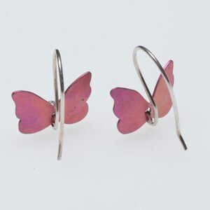 Dangle Butterfly Titanium Earrings for nature lover gift image 2