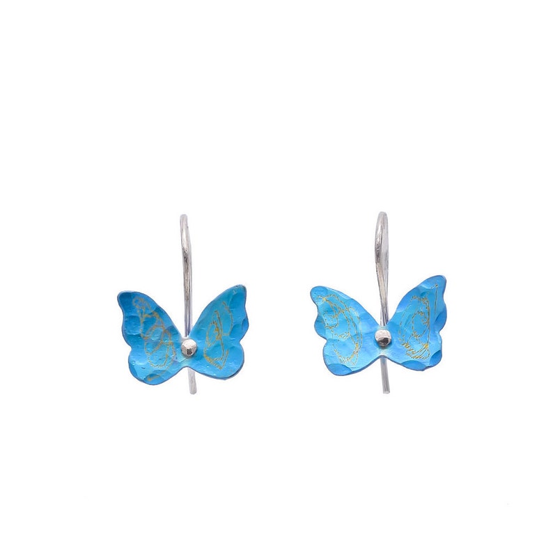 Dangle Butterfly Titanium Earrings for nature lover gift image 9