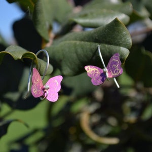 Dangle Butterfly Titanium Earrings for nature lover gift image 4