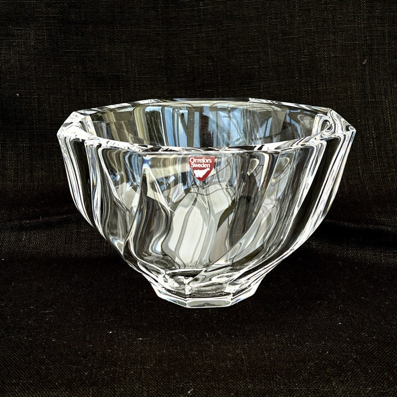 Orrefors Crystal Bowl: Olle Alberius 'residence' Swedish Vintage
