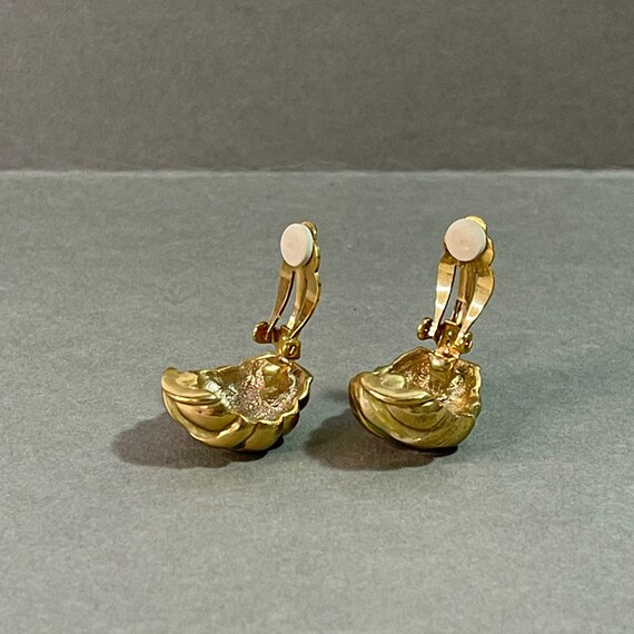 FRENCH VINTAGE EARRINGS / Clip on back / Gold ton… - image 7