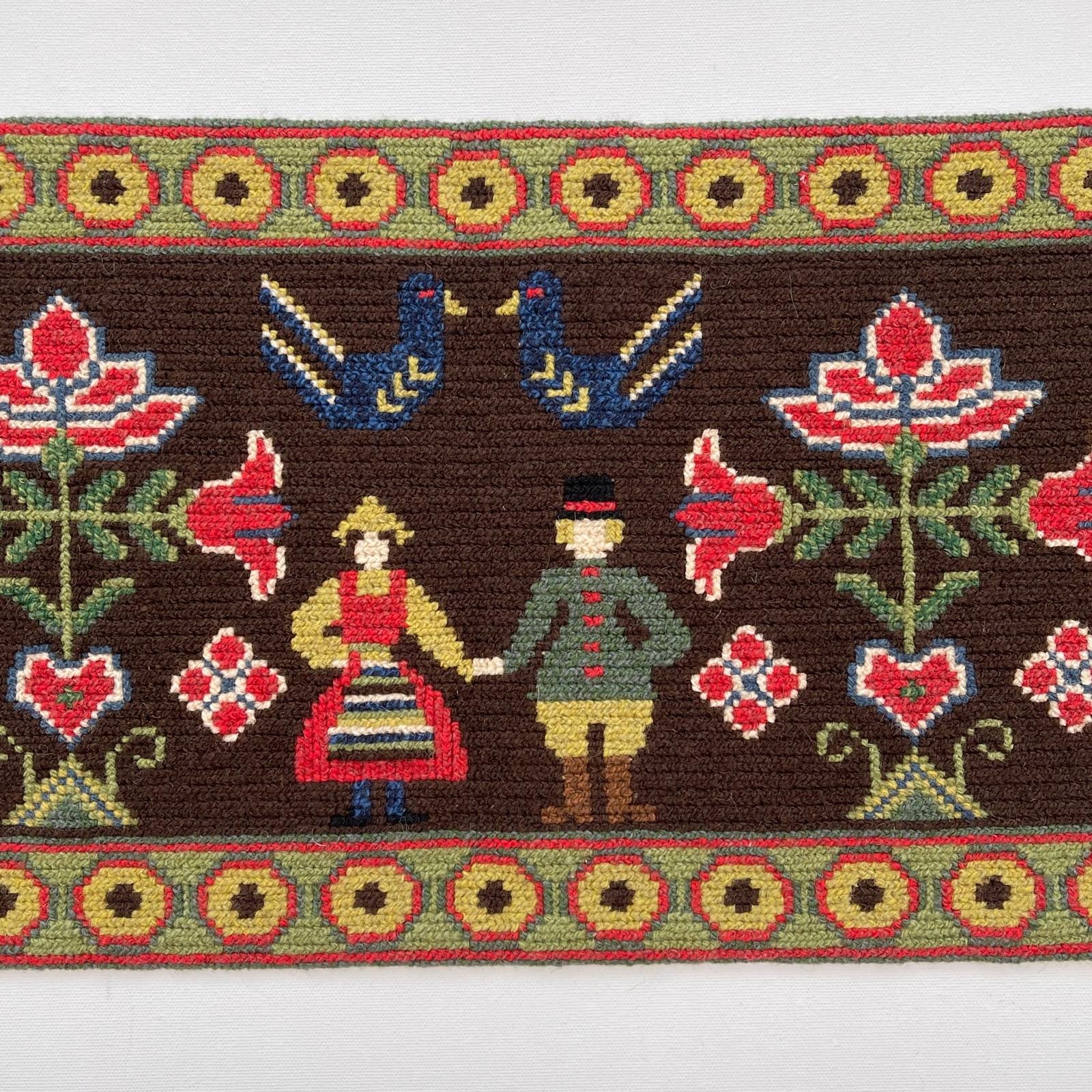 Vintage Swedish Wool Tapestry Wall Hanging: Folk Art Embroidery - Etsy, image size:1600x1600
