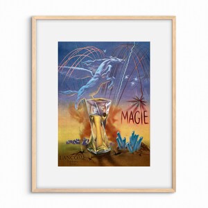 ANUNCIO ORIGINAL FRANCÉS / Página de revista antigua / Objeto de colección / Mediados de siglo / Decoración de pared / Arte de pared / Papel antiguo / Póster publicitario / Perfume Lancome