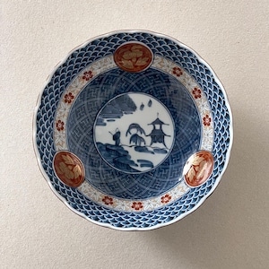 CHINESE VINTAGE BOWL / Porcelaine / Home decor / Confect bowl / Bonbon / Blue White Red