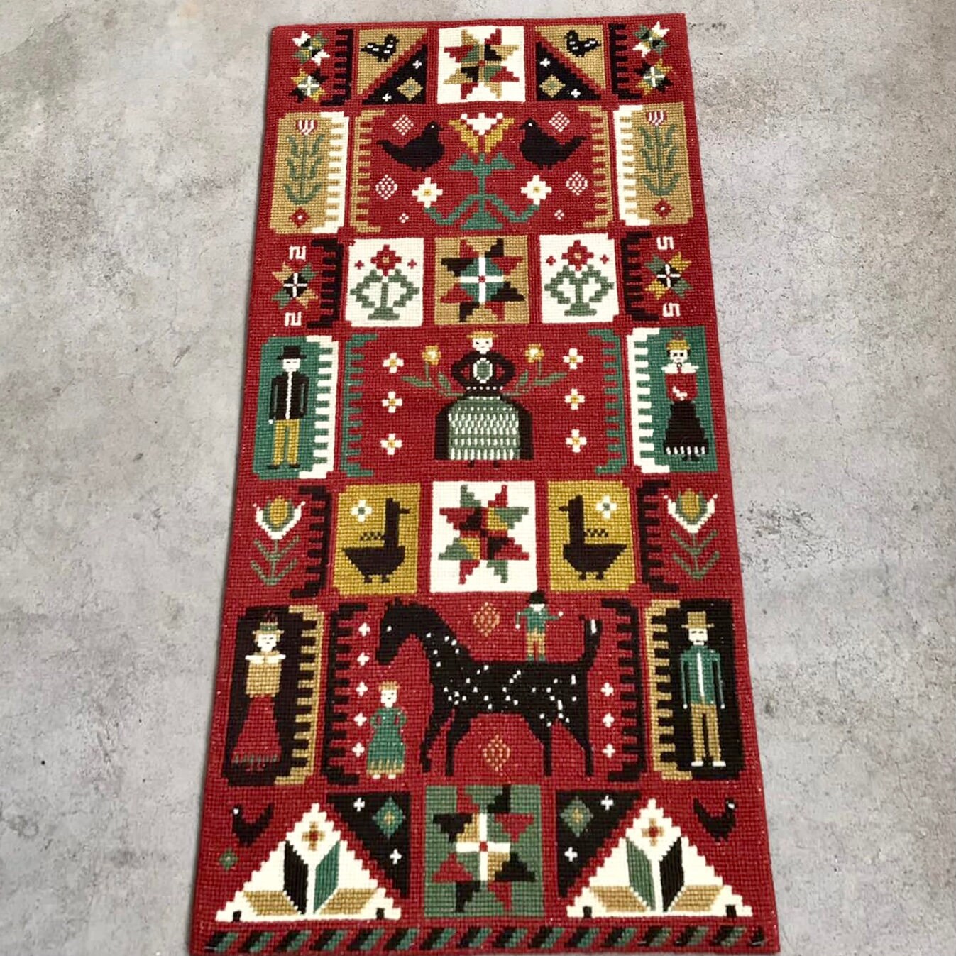Superbe Broderie Suédoise/Tenture