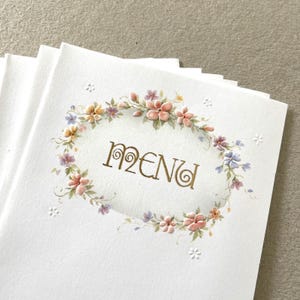 CARTÕES DE MENU FRANCÊS / Conjunto de 10 / Vintage / Em branco por dentro / Menu de papel / Efêmera / Papel velho / Jantar, casamento, etc.