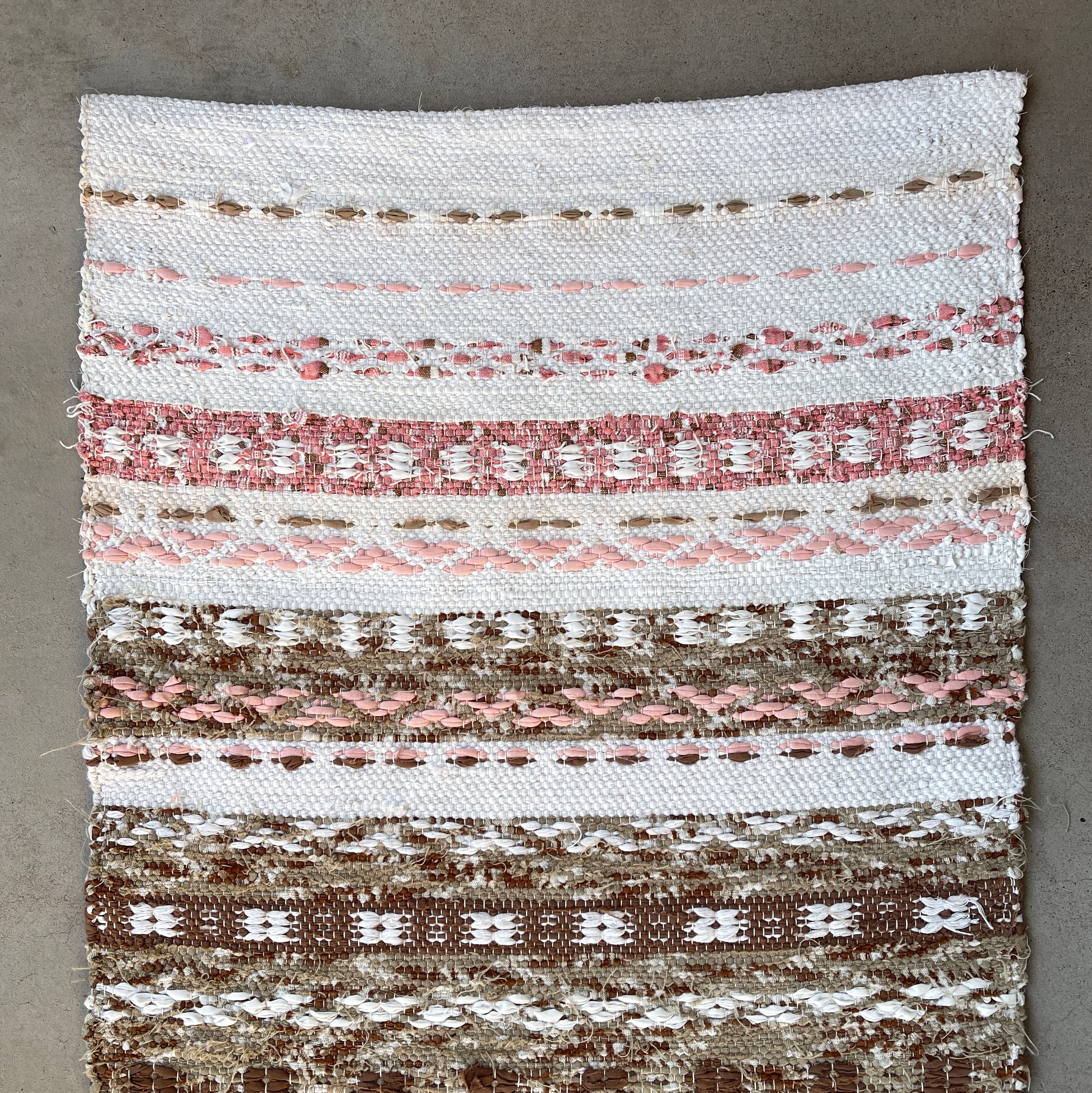 Tissu Suédois Wallhanging/Décoration Murale Textile d'art Tissé à La Main Coton Scandinavie Tissage 