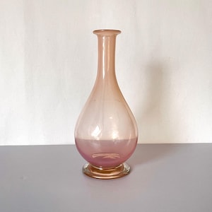 PINK VINTAGE VASE / French vase / Glass / Home decor / Footed / Transparent / Soliflore