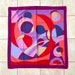 FRENCH VINTAGE SCARF / Retro scarf / Mid century / 50s 60s 70s / Accessoires / Vintage clothing / Geometric / Red Purple / Patricia Paris