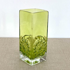 SWEDISH GLASS VASE / Scandinavian / 60s / Mid century modern / Modernist / Retro / Collectible / Glass art / Green