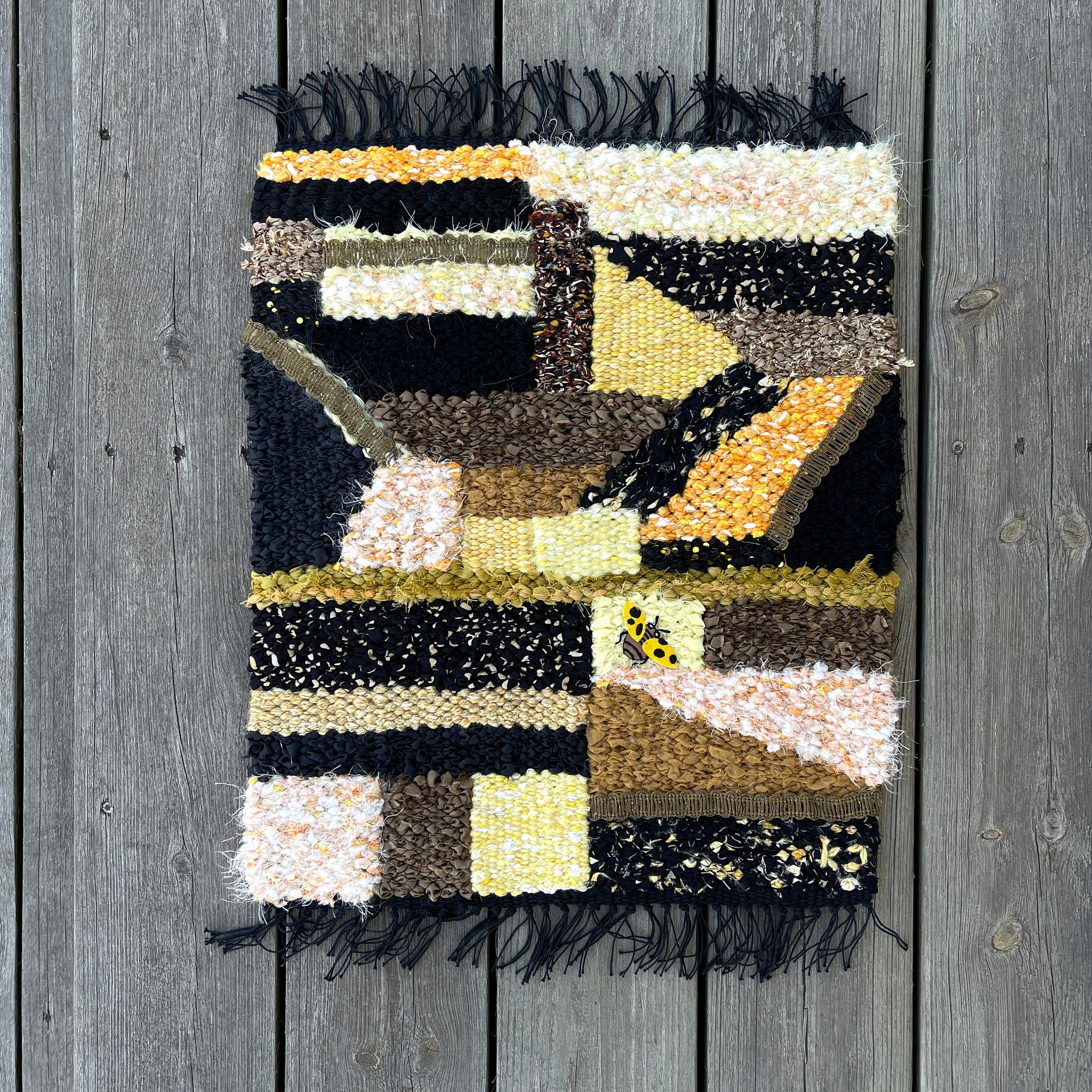 Tapisserie Tissée Suédoise/Art Textile Tissage Plat Accrochage Mural Fait à La Main Vintage Scandina