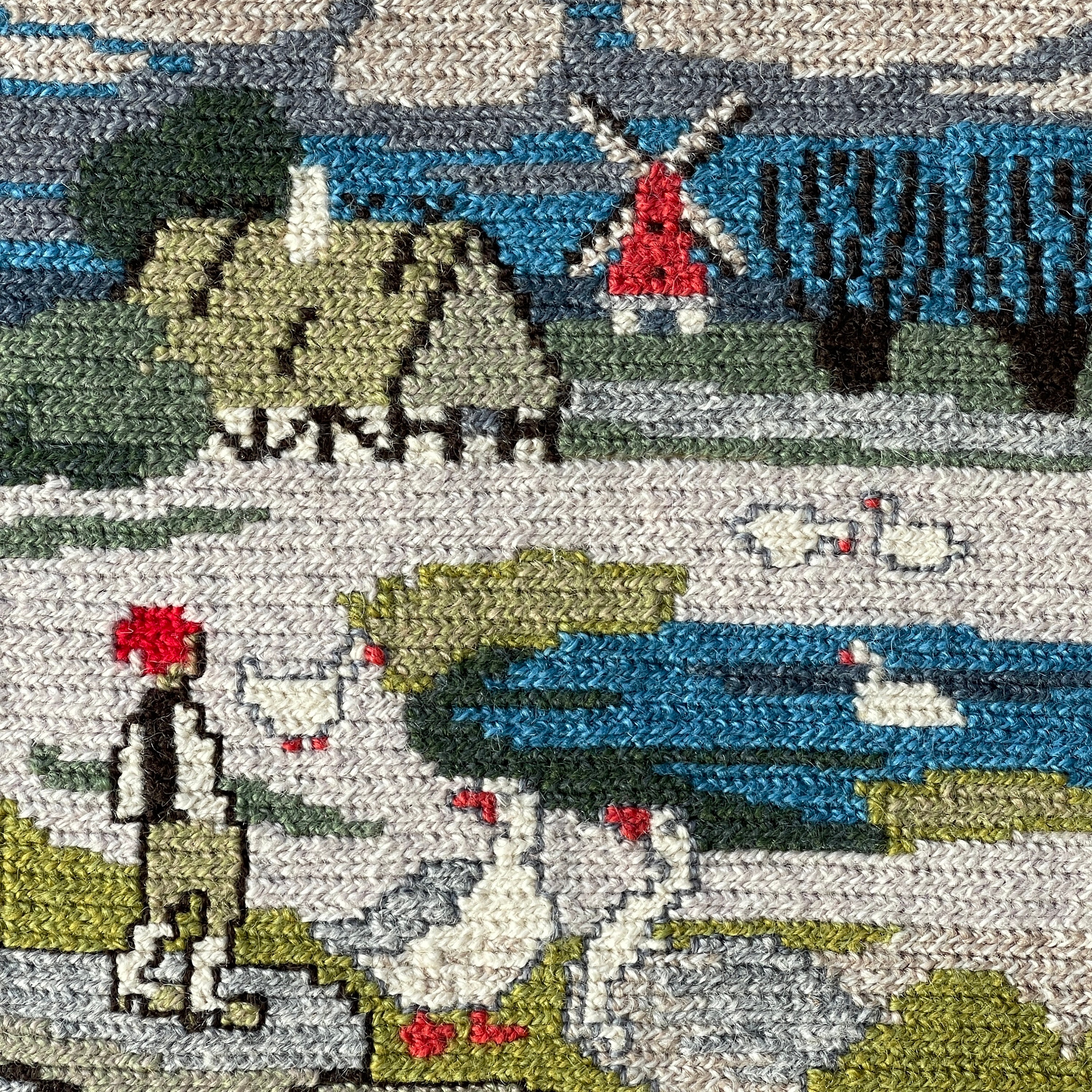 Tapisserie vintage suédoise en laine - Tenture murale