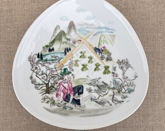 Vintage Rosenthal Porcelain Plate: Hand-Painted Landscape, Signed Bele Bachem