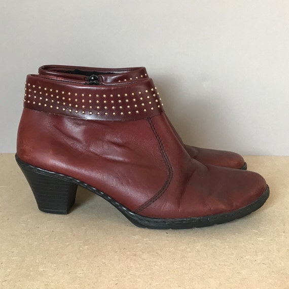 Buy RIEKER ANKLE BOOTS / Shoes / Authentic Leather / Dark Red / Online in India -