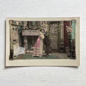 POSTAL FRANCESA ANTIGUA / Fotografía vintage / Coloreado teñido / Escrito a mano / 1900s / Original / Shabby chic / Ephemera / Diario basura
