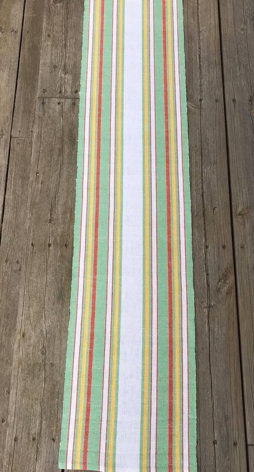 Swedish Woven Tablerunner/Cloth Vintage Scandinavian Swedish Design Linen Stripes Rustic Cottage Whi