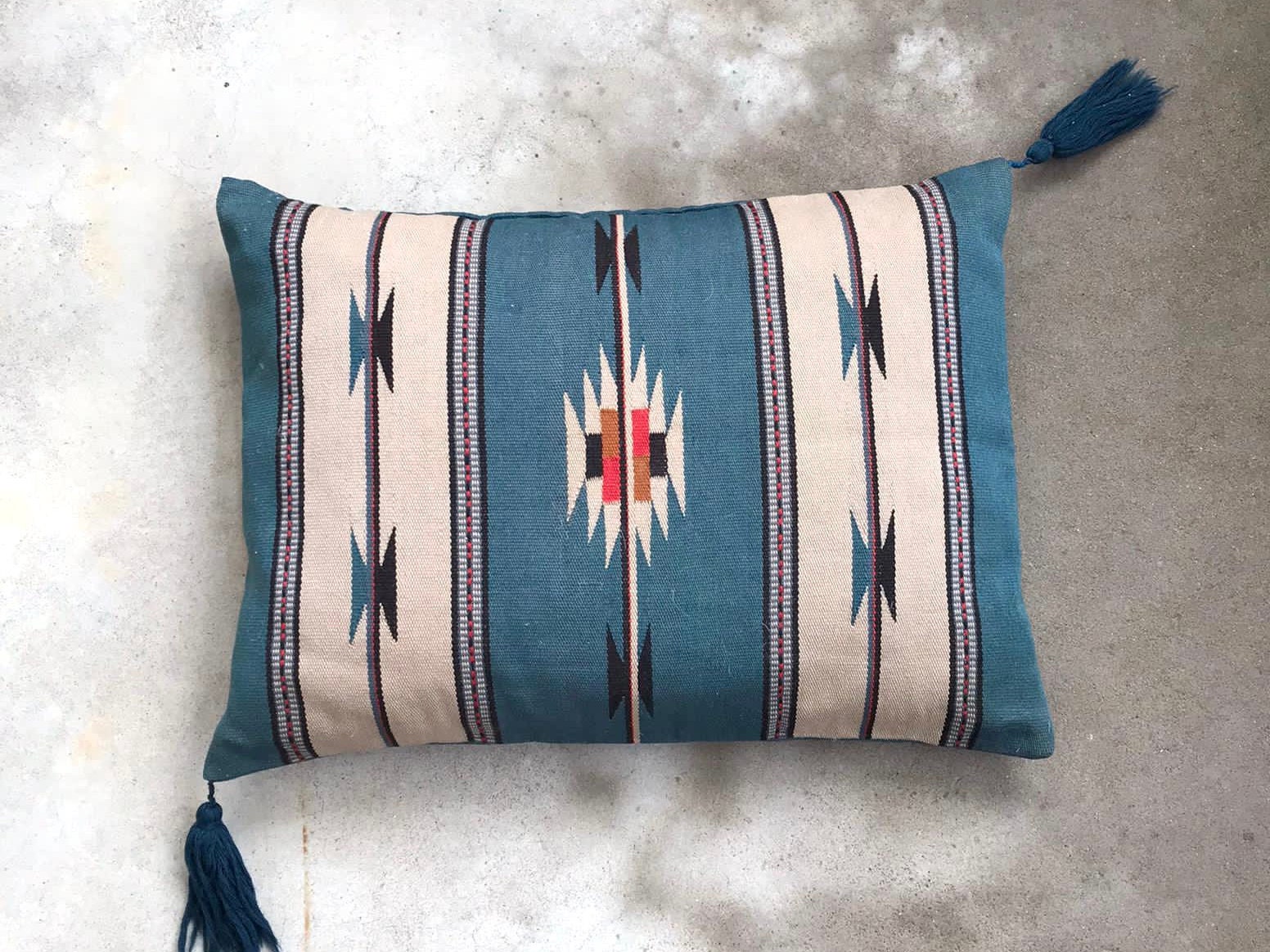 Susowed Jugend Pillow/Oreiller en Laine Tissée Vintage Artisanat Scandinave Rustique Bleu Décor Mais