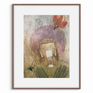 PAGINA ORIGINALE DEL LIBRO / Pagina di un libro d'epoca / Fiaba cinese / Decorazione murale / Carta vecchia / Anni '60 / Illustrazione di Eva Bednarova