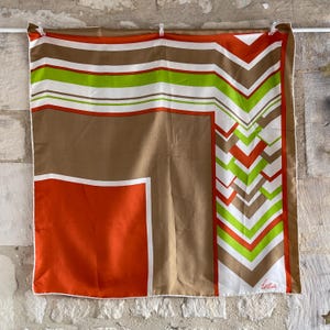 SZALIK BELLOTTI VINTAGE / Szal jedwabny / Włoski szalik vintage / Szal designerski / Luksus / Połowa wieku / Lata 60. i 70. / Geometryczny