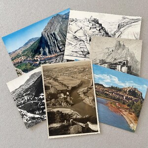 VECCHIE CARTOLINE VINTAGE / Set di 6 / Sisteron / Bianco e nero / Colore / Foto / Illustrazione / Souvenir di viaggio / Francia