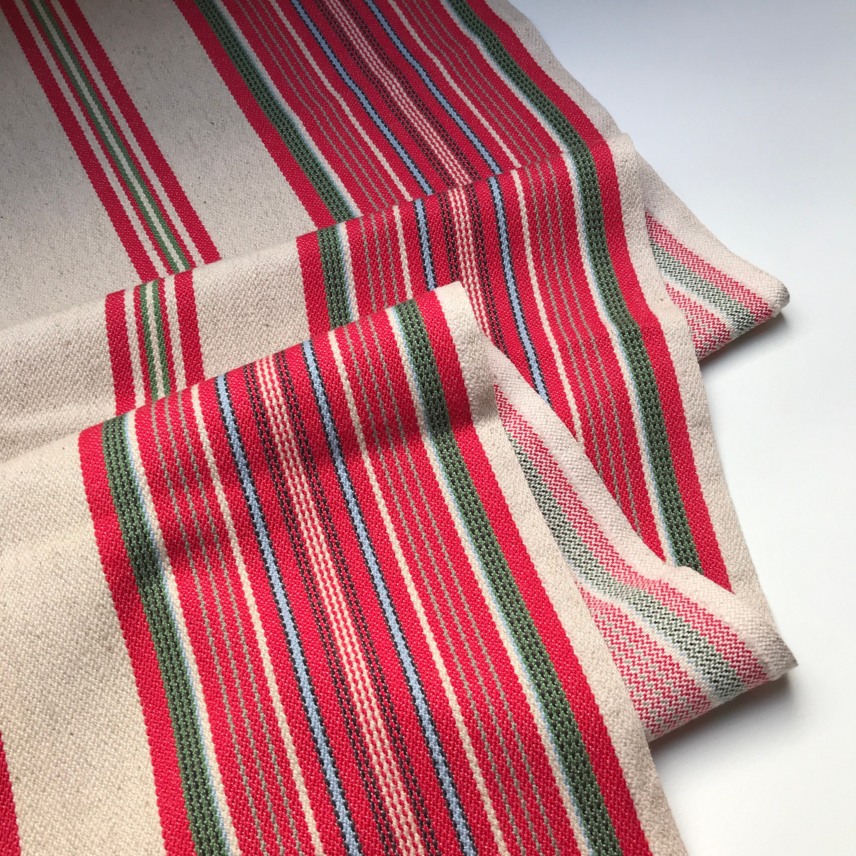 Swedish Woven Tablerunner/Nappe Épais de Haute Qualité Scandinave Textile Coton Linge Rustique Beige