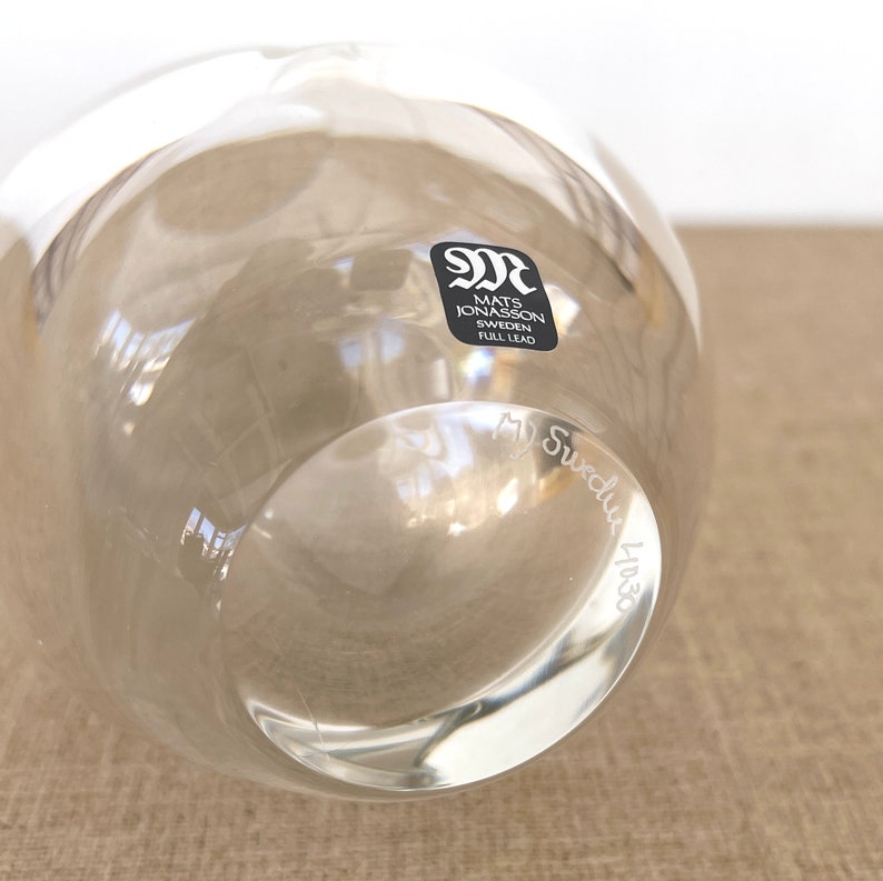MATS JONASSON VASE / Full Lead / Crystal / Signed / Swedish Etsy