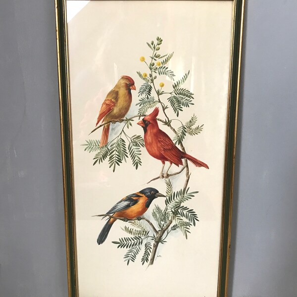 FRENCH WALL HANGING / Printed / Birds / Wall decor / Printed drawing / Home decor / Retro / French vintage