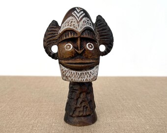 ヴィンテージ モロッコ手彫り石頭彫刻部族風置物民族装飾神話の生き物