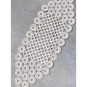 LARGE CROCHETED TABLECLOTH / Swedish vintage / Handmade / Tabletopper / Romantic / White / Home decor / Cotton / Cottage Country Farmhouse