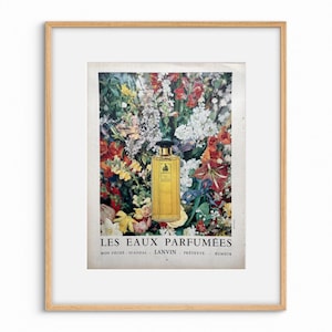 ORIGINAL FRANZÖSISCHE ANZEIGE / Vintage Zeitschriftenseite / Sammlerstück / Mid Century / Wanddekor / Wandkunst / altes Papier / Adv Poster / Lanvin Parfum