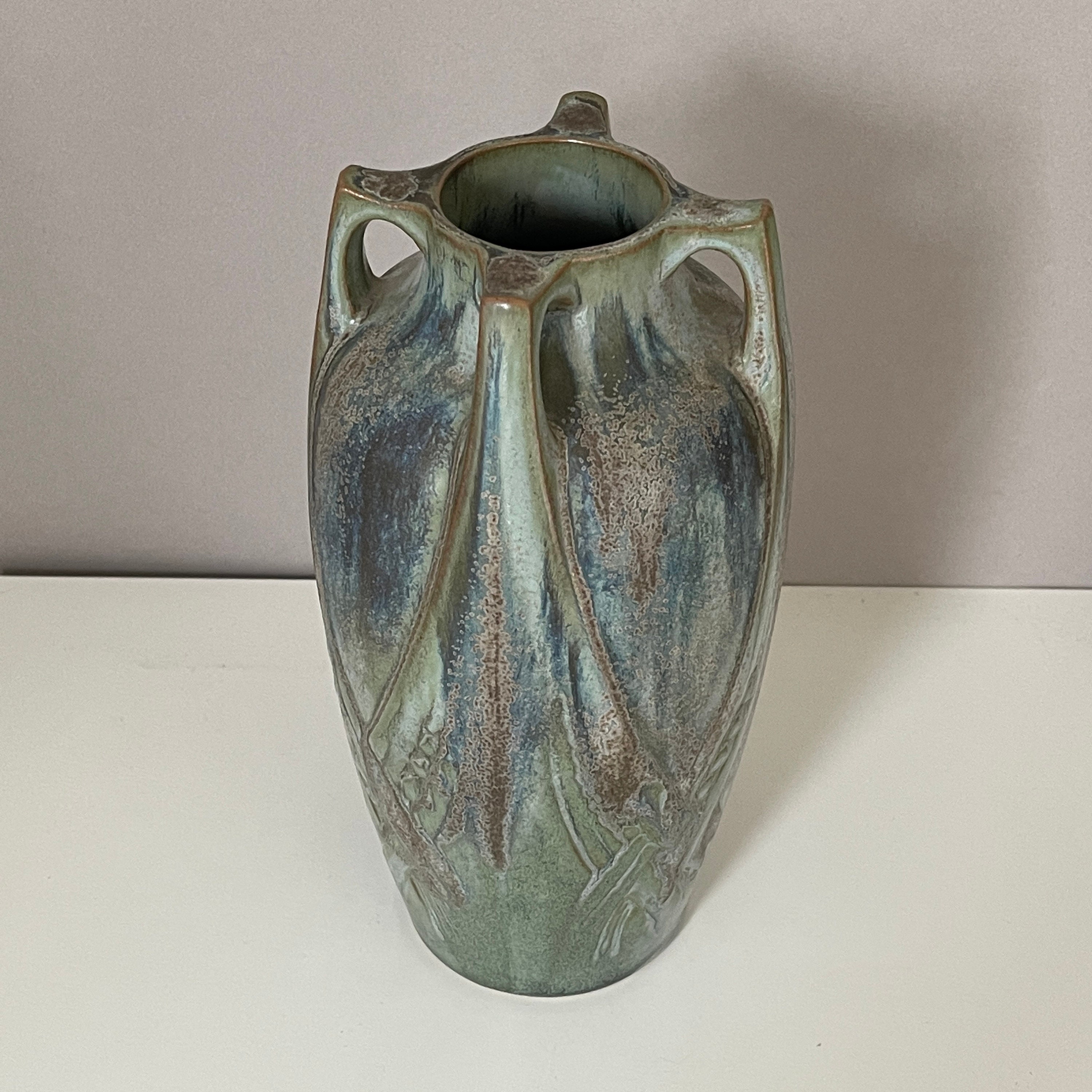 Antique Art Nouveau Denbac French Pottery Liquor Bottle 20th Century