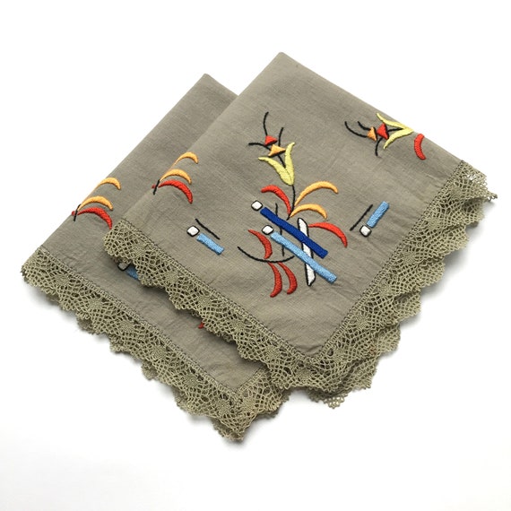 ヴィンテージフレンチテーブルクロス：ハンドメイド刺繍レース