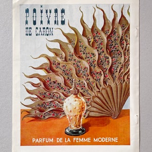 ANUNCIO ORIGINAL FRANCÉS / Página de revista vintage / Coleccionable / Mediados de siglo / Decoración de pared / Arte de pared / Papel antiguo / Afiche publicitario / Perfume