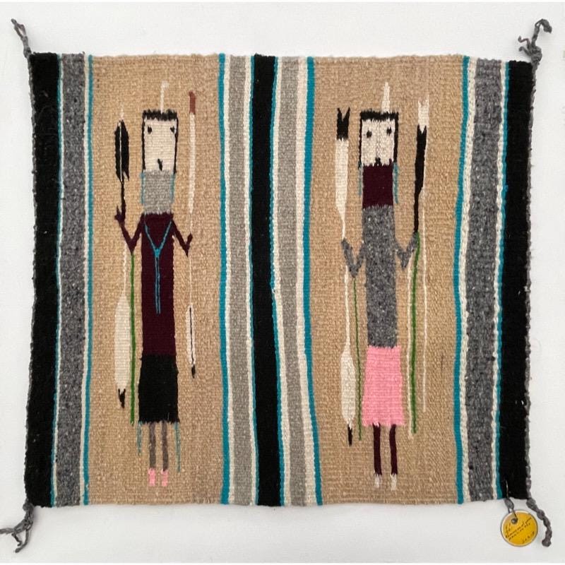 Fred Harvey Navaho Woven Wool Textile / Wall Hanging Decor / Wool