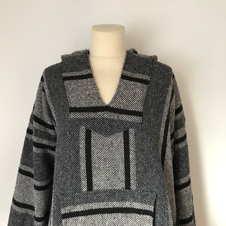 MEXICAN BAJA HOODIE / Aztec jacket / Woven fabric / Rustic / Etsy