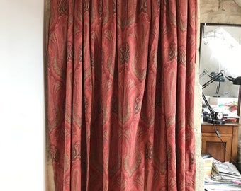 VINTAGE BOHEMIAN TABLECLOTH / Bedspread / Very large / Cotton / Paisley pattern / Boho / Fabric / Bed cover / Rust red / Shabby chic
