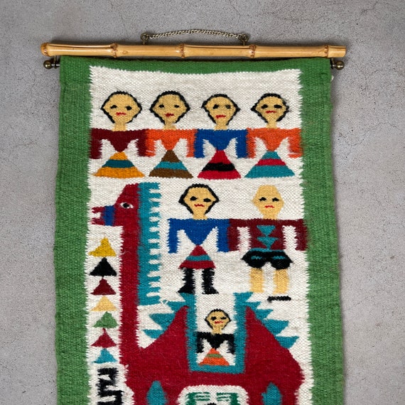 ヴィンテージ⁄アンティーク ポーランド 手織りフリンジ付き美しい水色