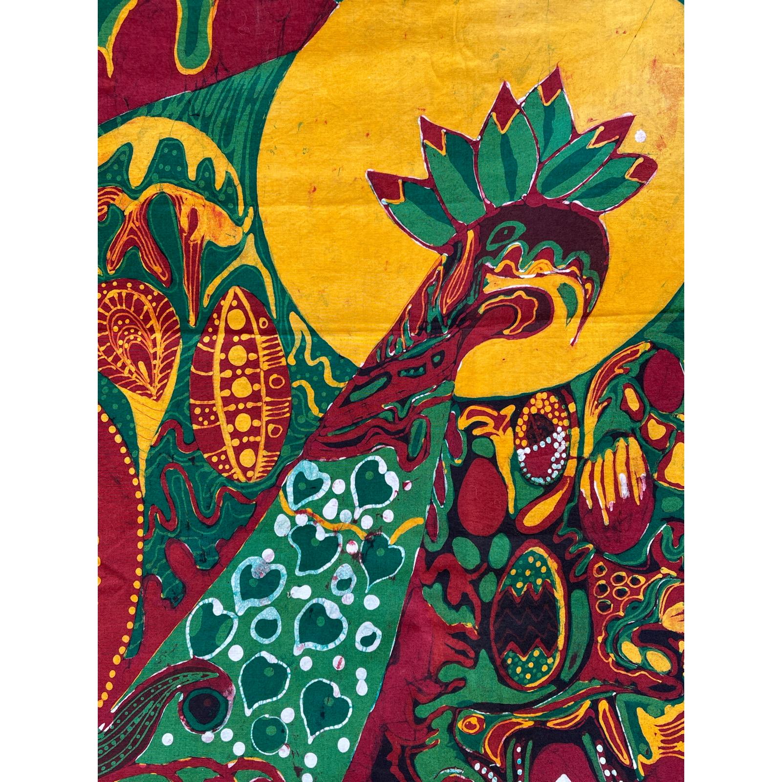 Vintage Batik Wall Hanging: Swedish Textile Art, Signed Sonia T