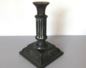 FRENCH VINTAGE CANDELHOLDER / Candlestick holder / Metal / Heavy / Shabby chic / Rustic / Candle stick / Antique / Classic / Empire