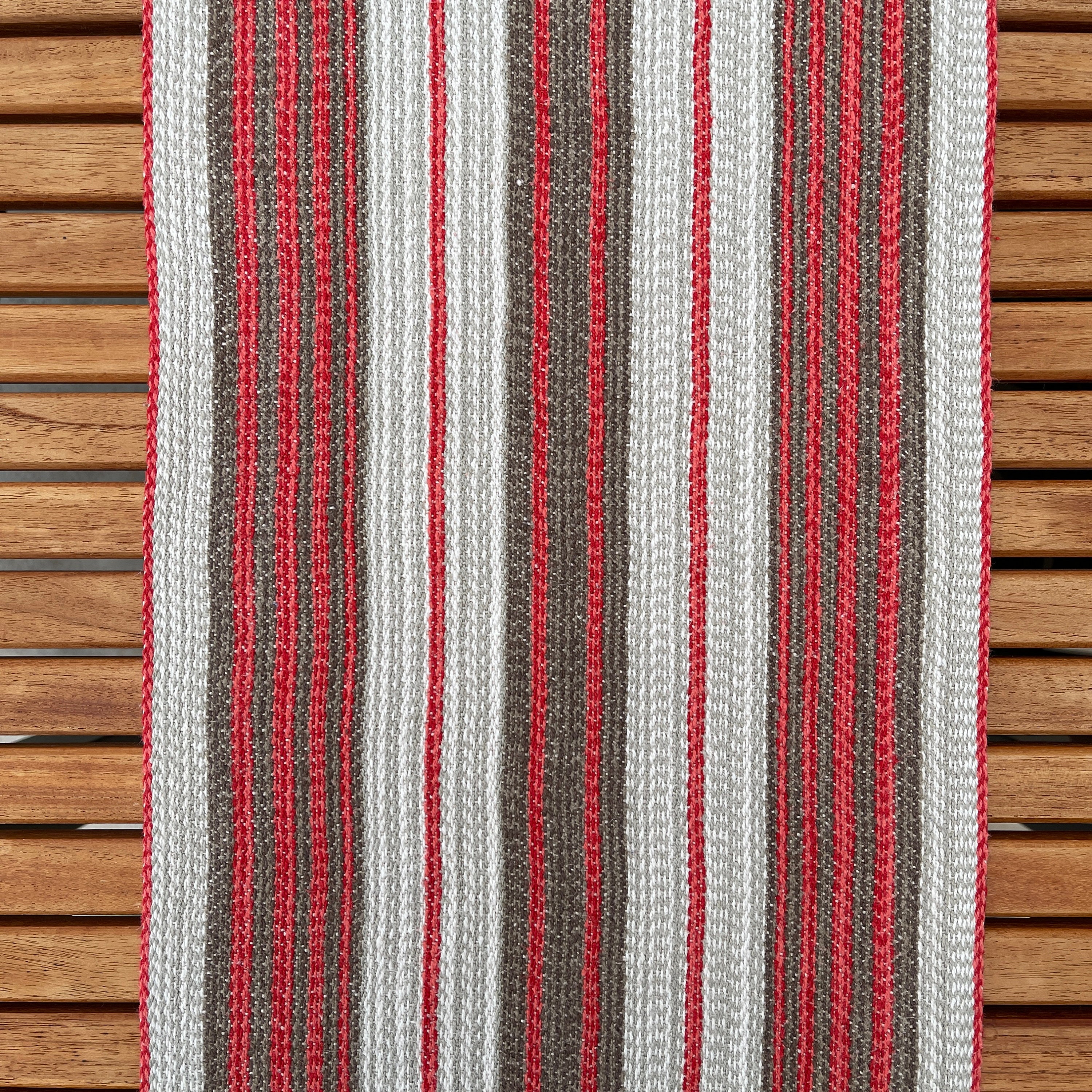 Suédois Tissé Tablerunner/Vintage Scandinave Textile Suédois Lin Rustique Cottage Rayé Tissé à La Ma