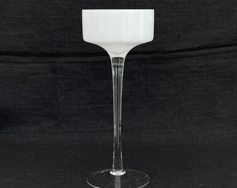 SWEDISH 60s CANDLEHOLDER / Swedish glass / Milk glass / White / Candle stick holder / Art glass / Scandinavian / Collectible