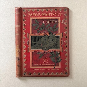 Vintage French Book Cover: &quot;Passe-partout l’affame&quot; - Junk Journal Ephemera