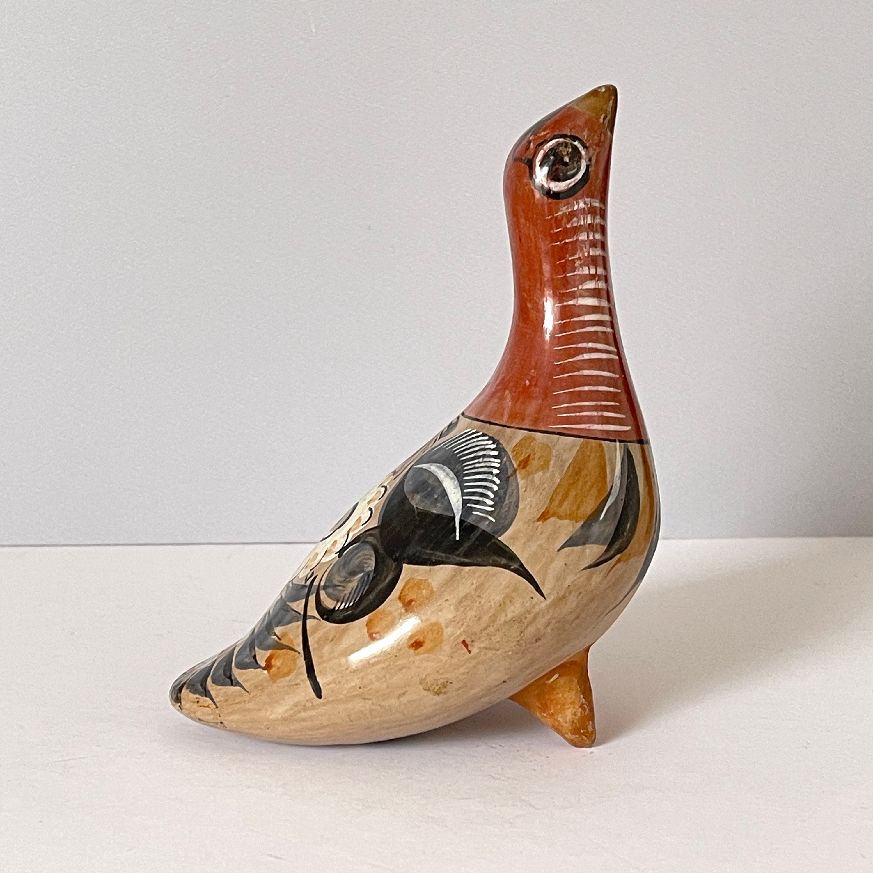 工芸品 Tonala pottery bird Vintage Mexican Tonala Pottery Hand Painted Bird | eBay