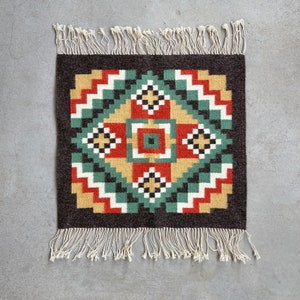 SWEDISH FLEMISH TAPESTRY / Vintage / Wall hanging / Hand made / Flemish woven / Scandinavian / Wool / 60s 70s / Geometric