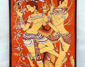 STUNNING BATIK ART / Wall hanging / Home decor / Textile art / Boho / Boho / Ethnic / Couple / Fresco Batiks / Music Dance