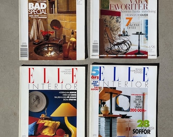 Set of 4 interior design vintage magazines/ Swedish / Elle Interior / From the 1990s
