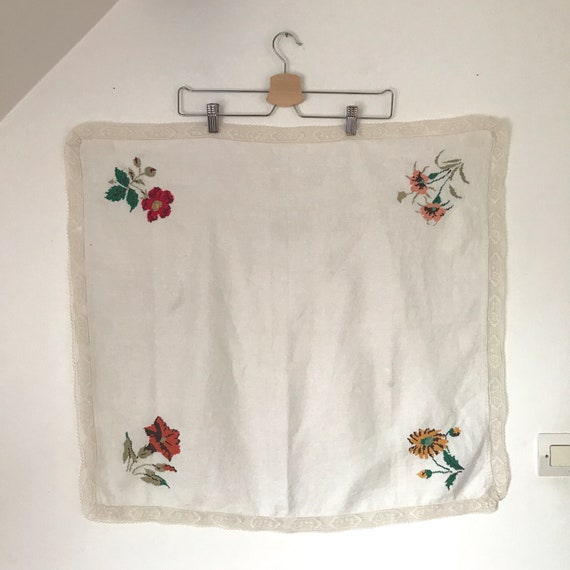 テーブルクロス ヴィンテージ 刺繍 フランス デンマーク ヴィンテージ 刺繍クロス 大判268x130cm