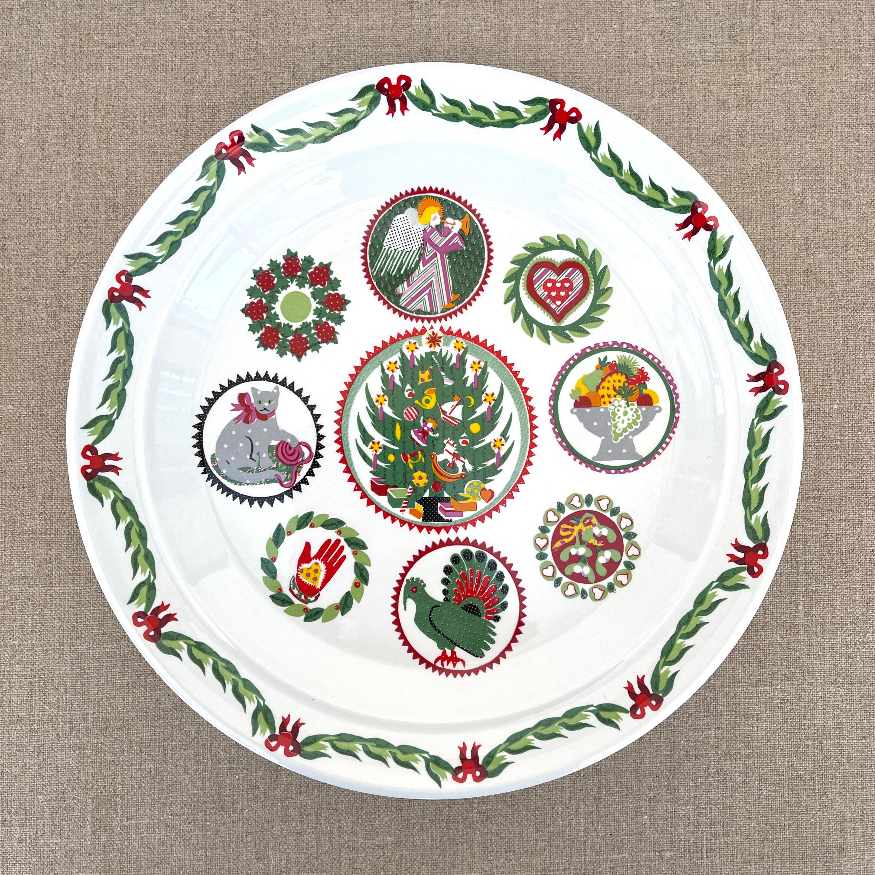 Assiette en Porcelaine Portmeirion/Susan Williams-Ellis Vintage Anglais Années 80 Assiette de Noël D