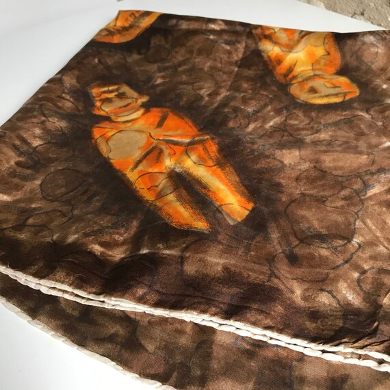 VINTAGE SILK SCARF / Mid century / 50s / 60s / Re… - image 6